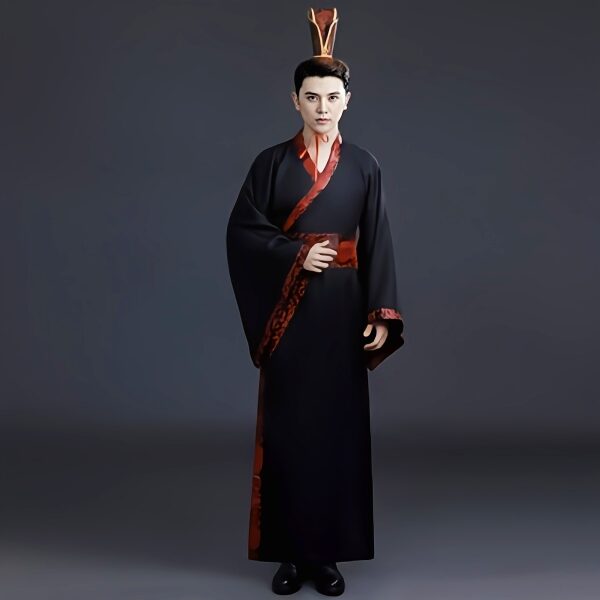 Black Traditional Mens Hanfu with Red edges (MCC1)